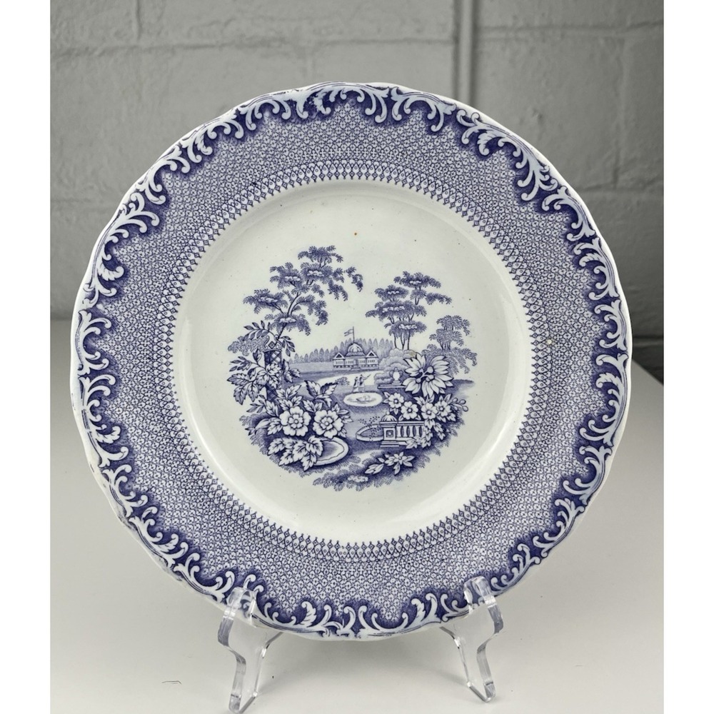 Antique Rorstrand Purple Transferware Lila Spet Plate Lilac Lace 9.5" Sweden B